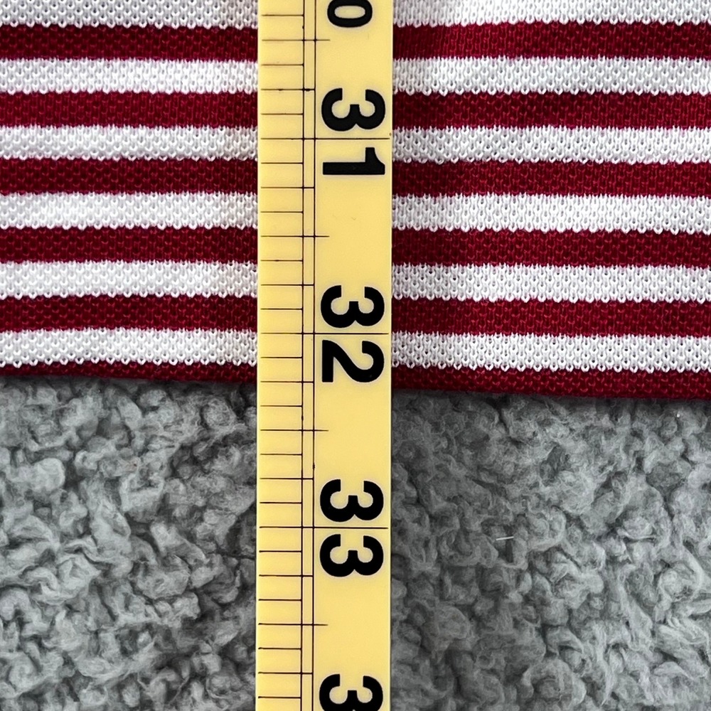 Lacoste Polo Shirt US Men 4XL (EU/3XL) Red White Striped Short Sleeve Cotton - Picture 9 of 10